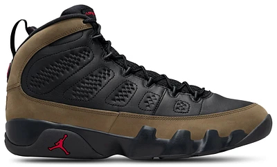 Jordan Mens Retro 9 - Basketball Shoes Black/Red/Olive