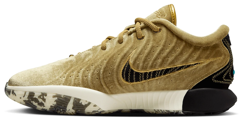 Nike Mens Lebron XXI - Basketball Shoes Metallic Gold/Black/Gum Medium Brown
