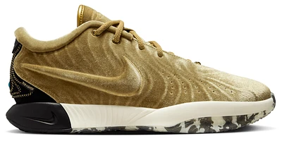 Nike Mens Lebron XXI - Basketball Shoes Metallic Gold/Black/Gum Medium Brown
