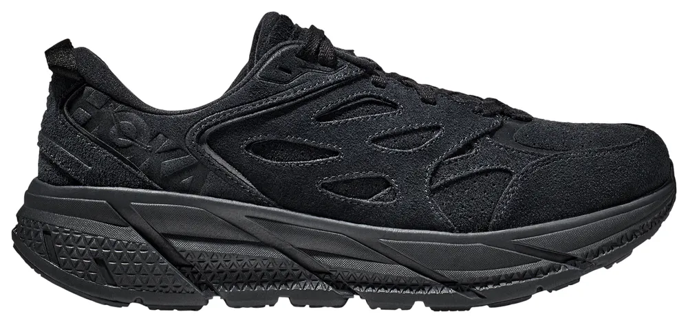 HOKA Mens HOKA Clifton L Suede - Mens Running Shoes Black/Black/Black Size 10.0