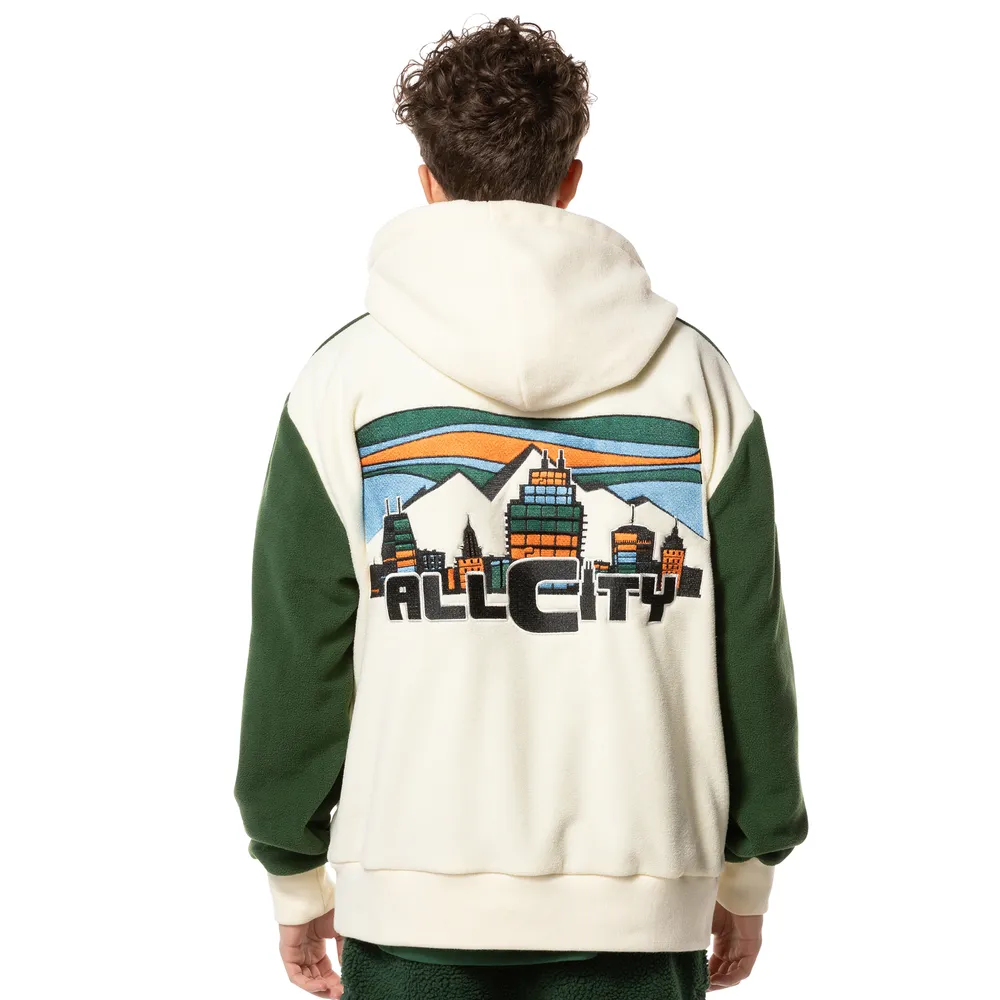 All City By Just Don Mens Sherpa Mountain Hoodie - Sweet Creme Combo/Sweet Combo