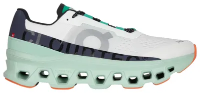 On Mens On Cloudmonster - Mens Running Shoes White/Teal/Black Size 12.0