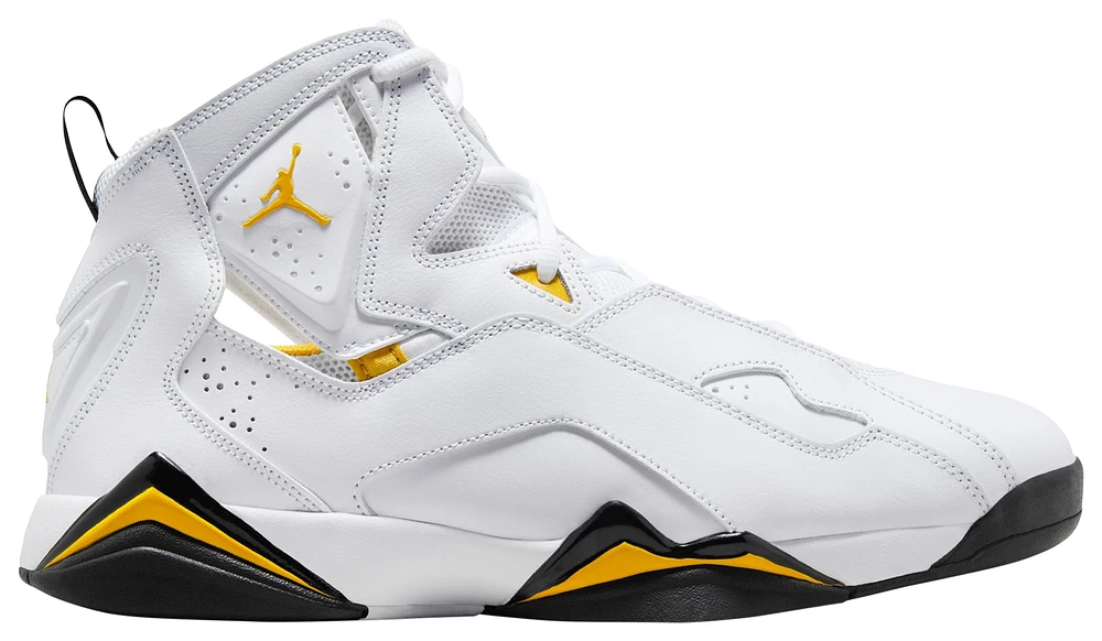 Jordan Mens True Flight - Basketball Shoes White/Yellow Ochre/Black