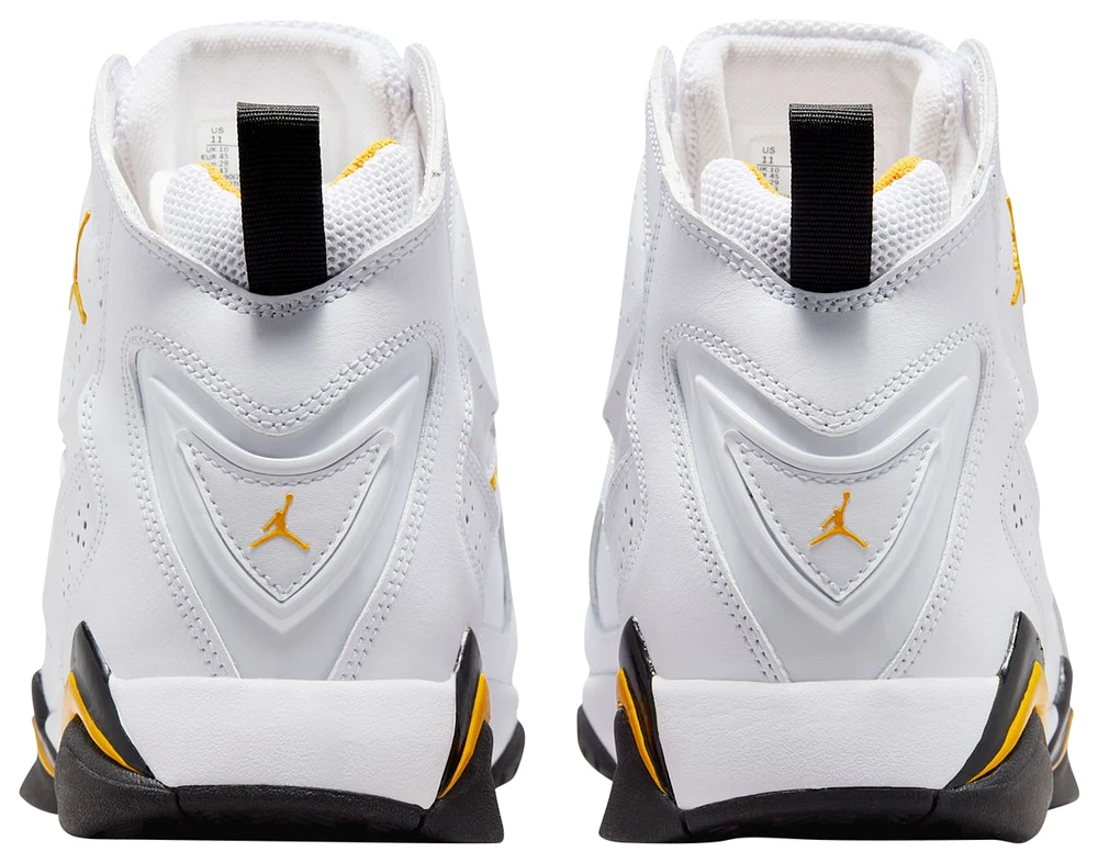 Jordan Mens True Flight - Basketball Shoes White/Yellow Ochre/Black
