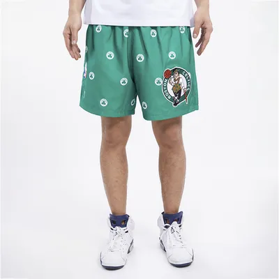 Pro Standard Mens Celtics Mini Logo Woven Shorts - Green/Green