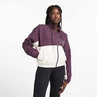 New Balance Womens Color Blocker Woven Jacket - Tan