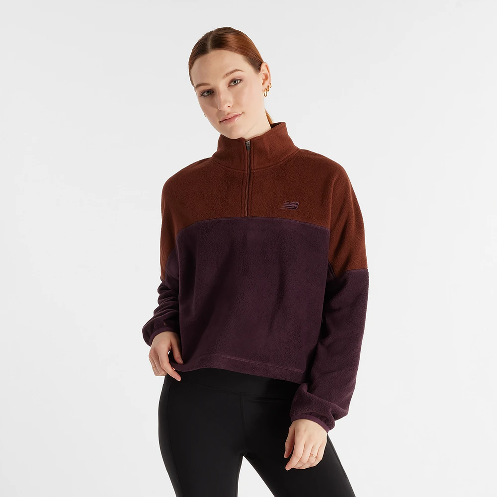 New Balance Womens Polar Fleece Half-Zip - Purple