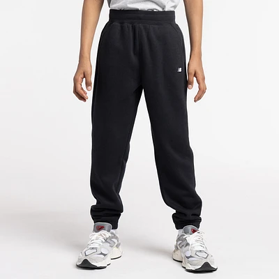 New Balance Boys New Balance Classic Fleece Pants - Boys' Grade School Black/White Size M