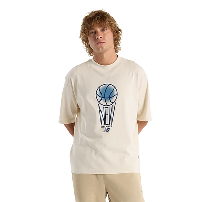 New Balance Mens New Balance Hoops Graphic T-Shirt - Mens Linen Size M