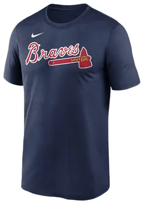 Nike Mens Nike Braves Wordmark Legend T-Shirt - Mens Navy/Navy Size M