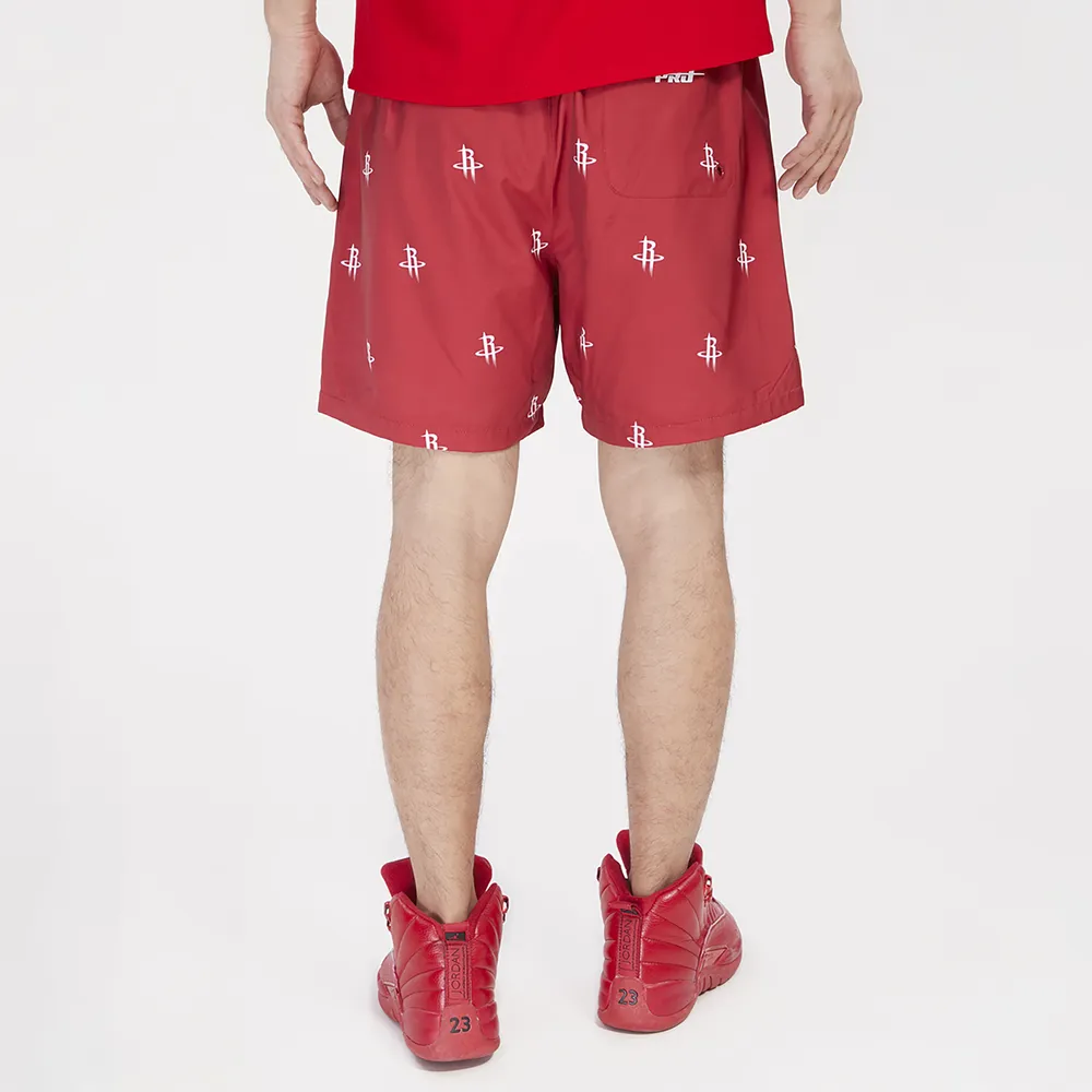 Pro Standard Mens Pro Standard Rockets Mini Logo Woven Shorts - Mens Red/Red Size M