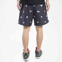 Pro Standard Mens Nets Mini Logo Woven Short - Black/Black