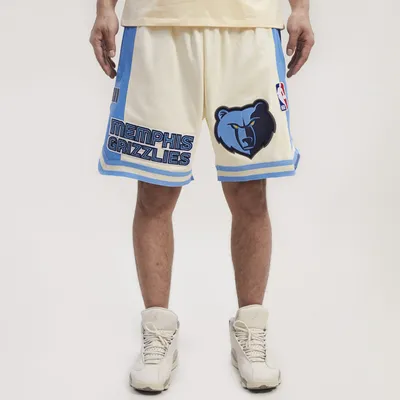 Pro Standard Mens Pro Standard Grizzlies Cream Fleece 2.0 Shorts - Mens Tan/Blue Size L
