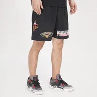 Pro Standard Mens Pro Standard Pelicans Mesh Shorts - Mens Black/Black Size L