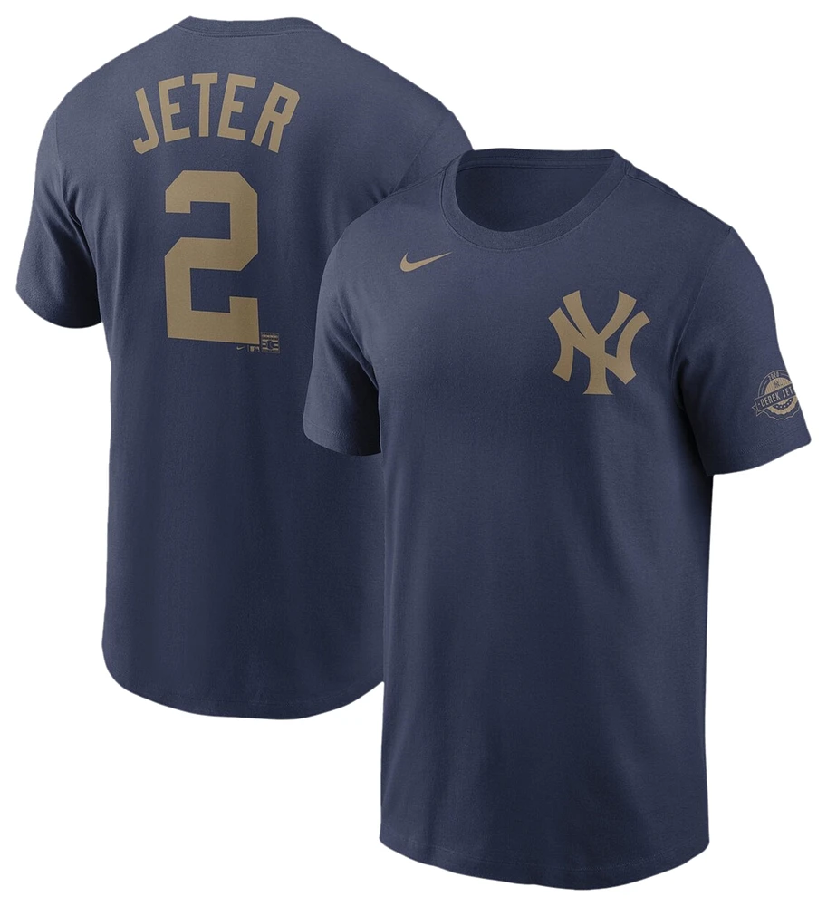 Nike Mens Derek Jeter Nike Yankees Player Name & Number T-Shirt - Mens Navy/Navy Size S