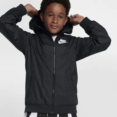 Nike Boys Windrunner Jacket - Boys' Grade School Black/White