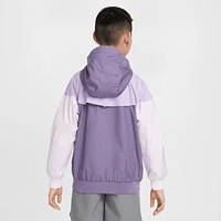 Nike Boys Nike Windrunner Jacket - Boys' Grade School White/Purple Size M