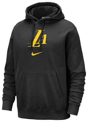 Nike Mens Los Angeles Lakers Club CE Pullover Hoodie - Black