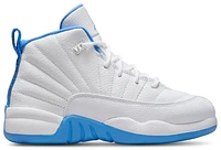 Jordan Boys Retro 12 - Boys' Preschool Shoes White/University Blue/Metallic Silver