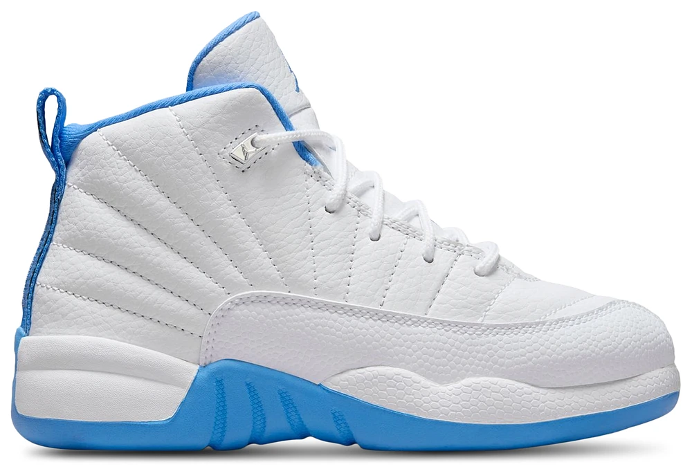 Jordan Boys Retro 12 - Boys' Preschool Shoes White/University Blue/Metallic Silver