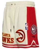 Pro Standard Mens Pro Standard Hawks Cream Fleece 2.0 Shorts - Mens Tan/Red Size M