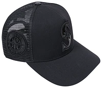 Pro Standard Mens Pro Standard Mariners Classic Pinch Front Trucker - Mens Black/Black Size One Size