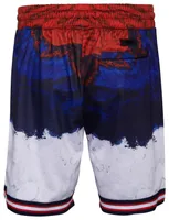 Pro Standard Mens NBA Team Logo Dip Dye Shorts - Red/Blue