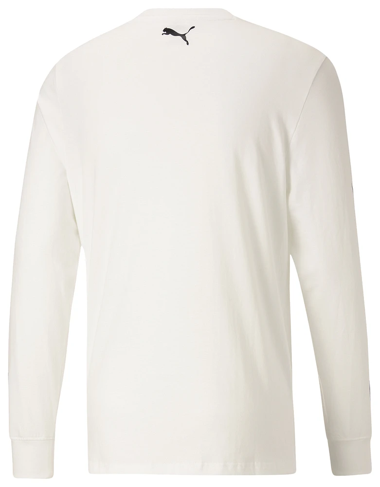 PUMA Mens PUMA One of One Long Sleeve T-Shirt - Mens White/White Size XXL