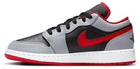 Jordan Boys AJ 1 Low - Boys' Grade School Basketball Shoes Cement Gray/Fire Red/Black