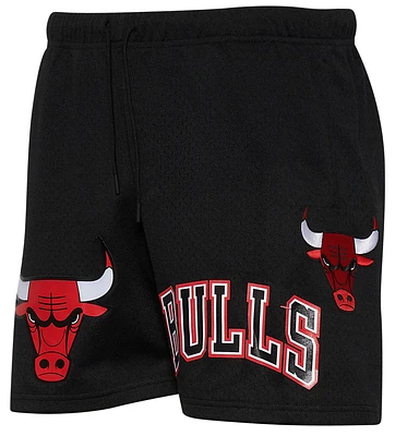 Pro Standard Mens Bulls NBA Button Up Mesh Shorts - Black