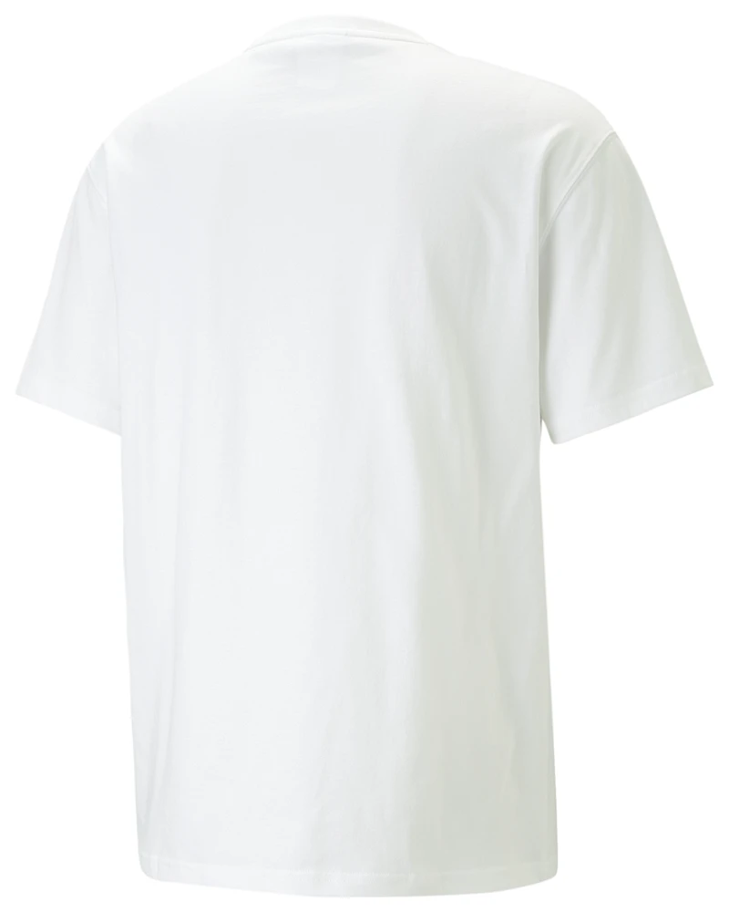 PUMA Mens PUMA Ben Art Graphic T-Shirt - Mens White/Multi Size L