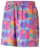 PUMA Mens Ben Art All Out Print Mesh Shorts - Multi/Purple