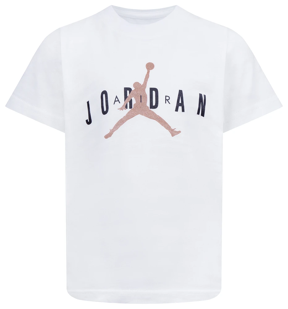 Jordan Boys Jordan Brand 5 T-Shirt - Boys' Preschool White/Gold Size 4