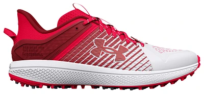 Under Armour Mens Under Armour Yard Turf - Mens Baseball Shoes Red/White/White Size 08.5