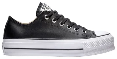Converse Womens All Star Platform Ox Leather Low - Shoes Black/White