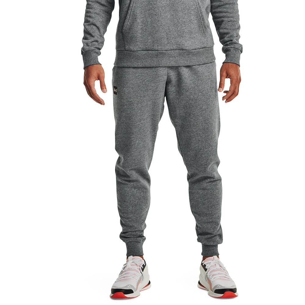 Under Armour Mens Under Armour Rival Fleece Jogger - Mens Gray/White Size S