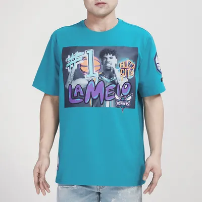 Pro Standard Mens Lamelo Ball Hornets Yearbook T-Shirt - Teal