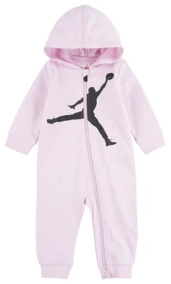 Jordan Girls Jumpman Hooded Coverall - Girls' Infant Pink Foam/White