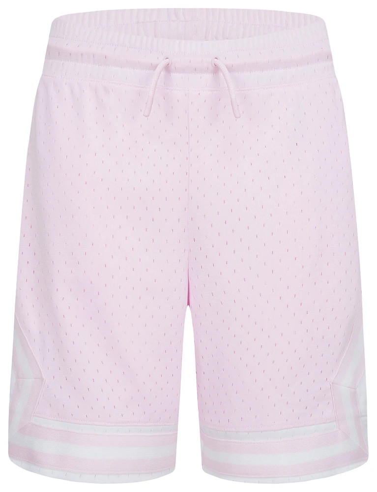 Jordan Girls Air Diamond Shorts - Girls' Grade School Pink/White