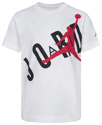 Jordan Boys Jordan Throwback T-Shirt - Boys' Preschool White/Red Size 4