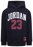 Jordan Boys Jordan HBR Fleece Pullover Hoodie - Boys' Preschool Black/White Size 4