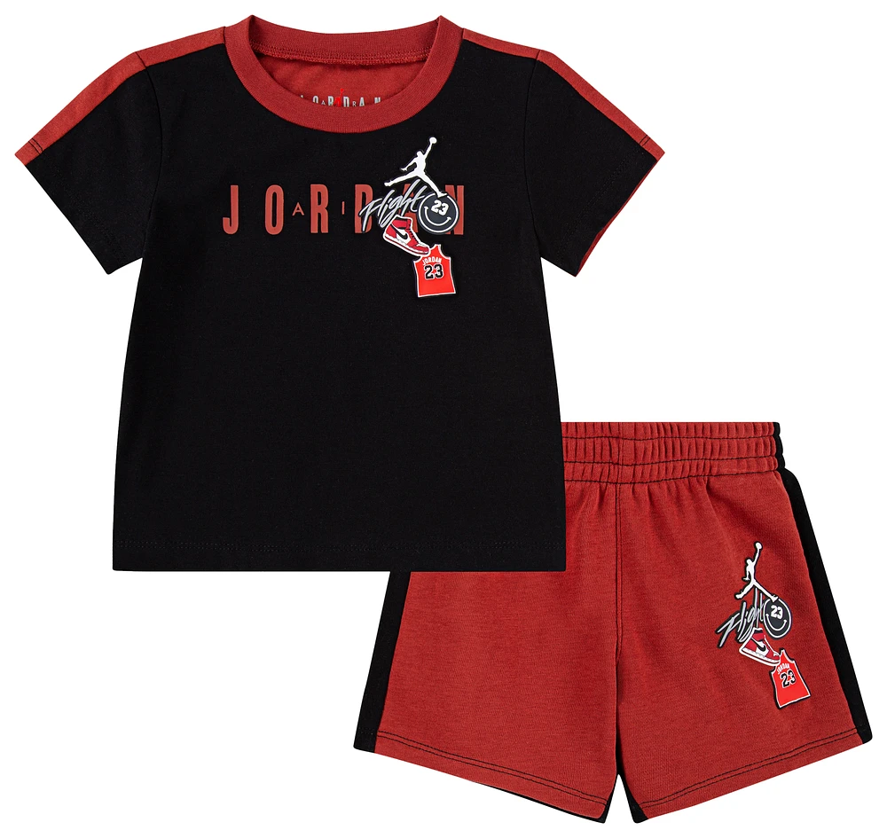 Jordan Boys AJ Patch FT Shorts Set - Boys' Infant Black/Red