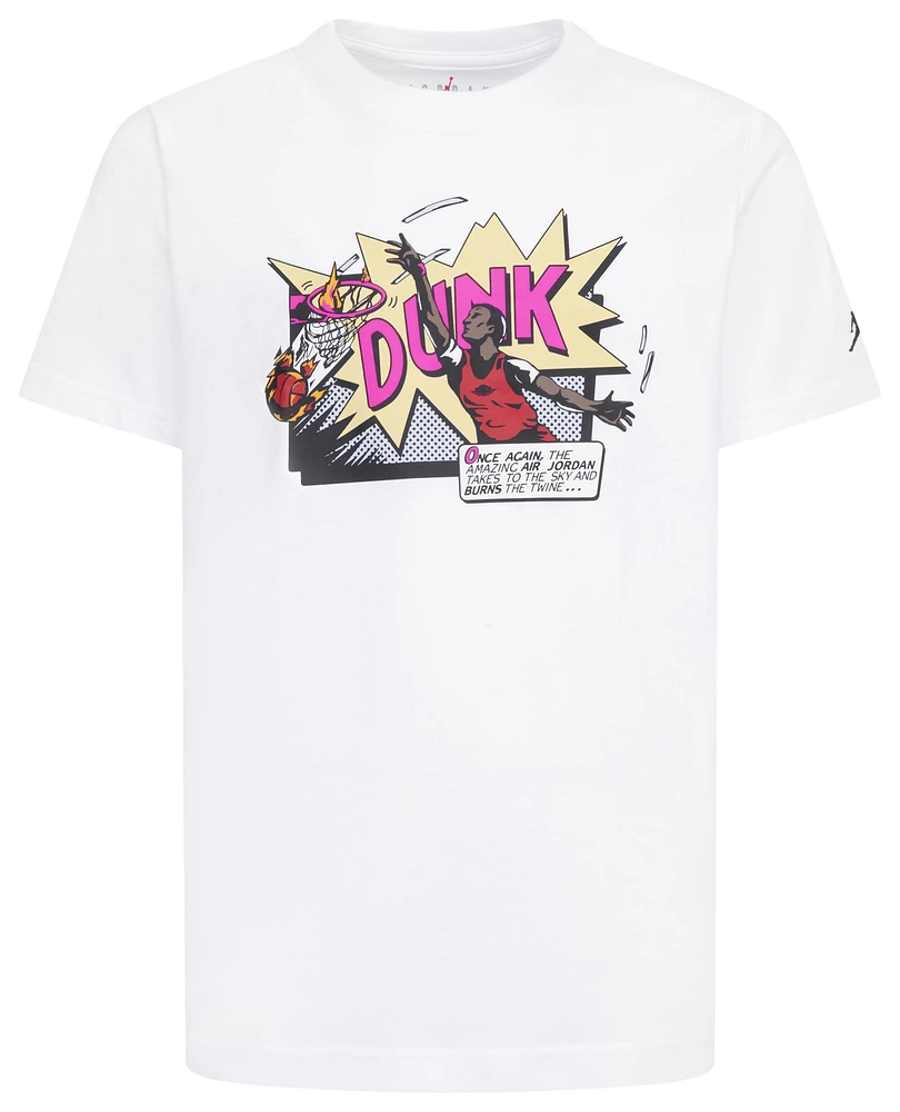 Jordan Boys Air Comics Dunk Short Sleeve T-Shirt - Boys' Grade School White/White