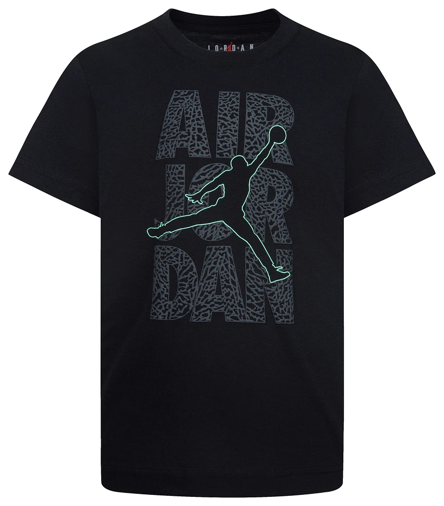 Jordan Boys AJ3 Stack Glow Short Sleeve T-Shirt - Boys' Preschool Green/Black