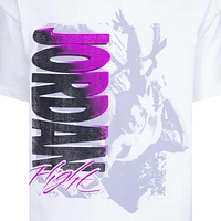 Jordan Girls Throwback Flight Short Sleeve T-Shirt - Girls' Grade School White/Black