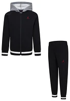 Jordan Boys Blocked Rib Full-Zip Set - Boys' Preschool Black/Red