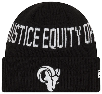 New Era Mens New Era Rams Social Justice Knit Cap - Mens Black/White Size One Size