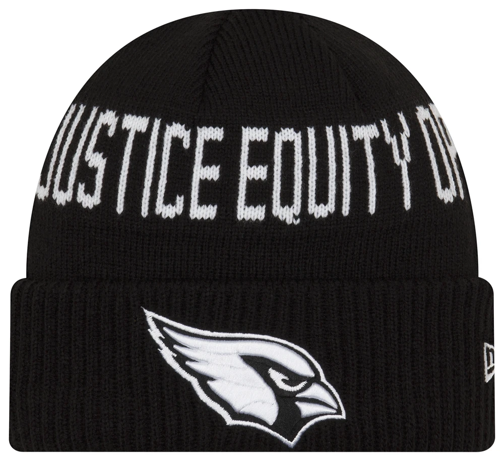 New Era Mens New Era Cardinals Social Justice Knit Beanie - Mens White/Black Size One Size