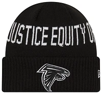 New Era Mens New Era Falcons Social Justice Knit Beanie - Mens Black/White Size One Size