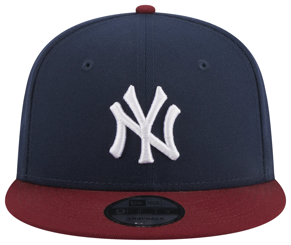 New Era Mens New Era Yankees 950 2 Tone Cap - Mens Maroon/Blue Size One Size